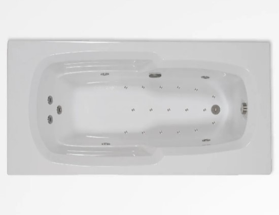 Rectangle Bath with End Drain, 7 Whirlpool Jets & Air System