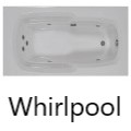 Rectangle Bath with End Drain and Armrests, 7 Whirlpool Jets