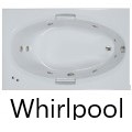 Rectangle Bath with Oval Interior, Grab Bars, End Drain, 8 Whirlpool Jets
