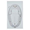 Rectangle Jetted Tub, Oval Interior, Armrests, End Drain