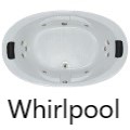 Oval Bath with Center Drain, Armrests, Pillows, 10 Whirlpool Jets