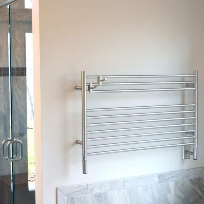 Straight Round Style Brushed Towel Warmer with 10 Cross Bars