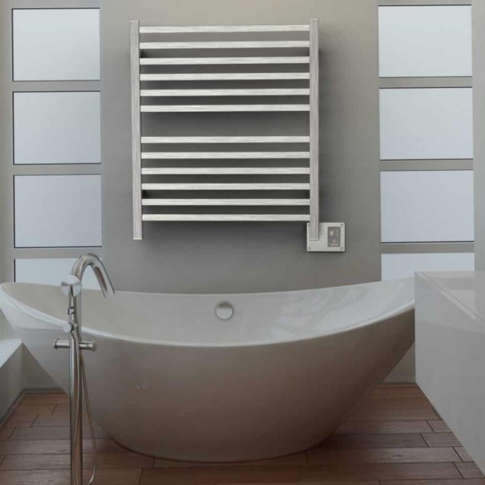Square Style Brushed Towel Warmer with 12 Cross Bars