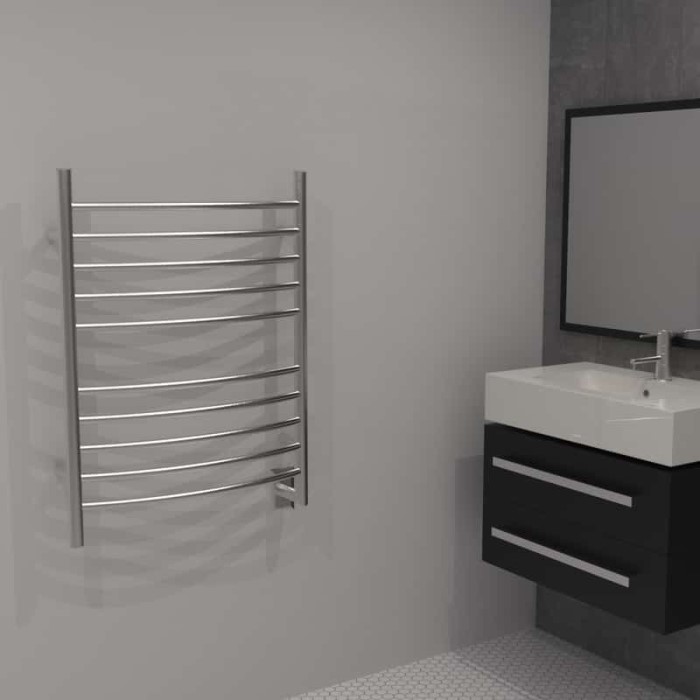 Curved Round Style Towel Warmer with 10 Cross Bars, Hardwired