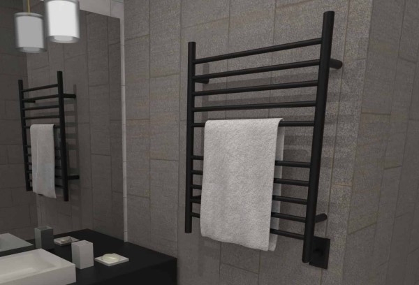 Radiant Straight Towel Warmer in Black