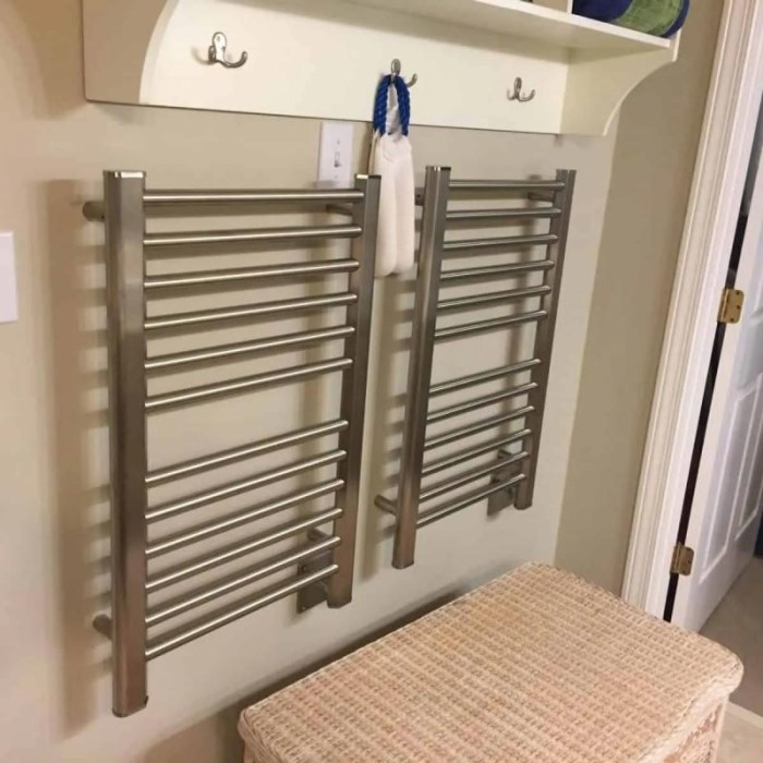 Oval Style Brushed Towel Warmer with 12 Cross Bars