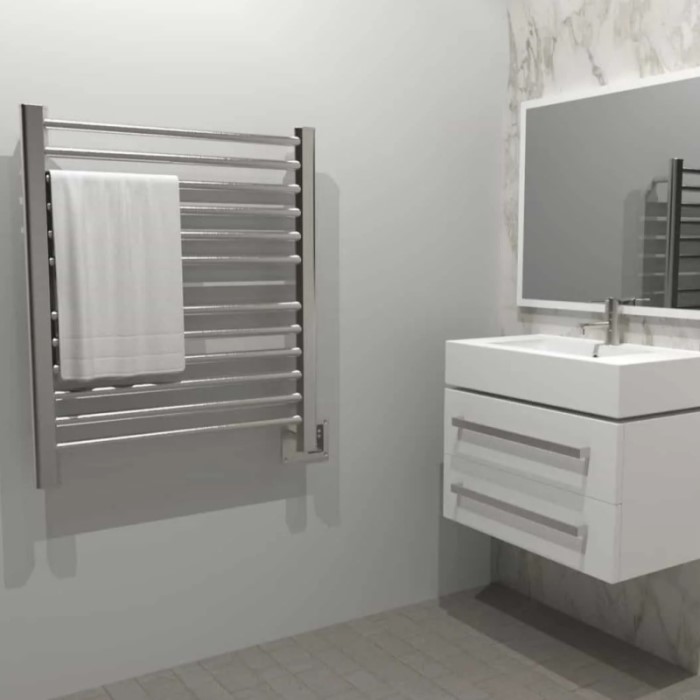 Oval Style Brushed Towel Warmer with 8 Cross Bars