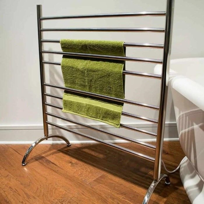 Wide Freestanding Round Style Towel Warmer with 10 Cross Bars