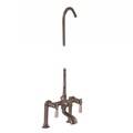 Deck Mount Tub Filler with Shower Riser, Lever Handles