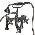 Deck Tub Filler with Cross Handles, Hand Shower