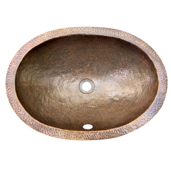 Hammered Copper Oval Undermount Sink
