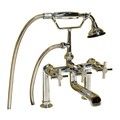 Elephant Spout, Cross Handle Tub Filler with Hand Shower