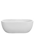 Oval Bathtub with Center Drain, Flat Rim