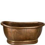 Copper Double Slipper Tub, Pedestal Base