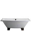 Rectangle Cast Iron Tub with Wood Block Feet