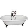 Clawfoot Tub, Double Roll Top, Deck Faucets