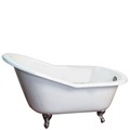 Slipper Bath Tub with Ball and Claw Feet, Shown in Brushed Nickel