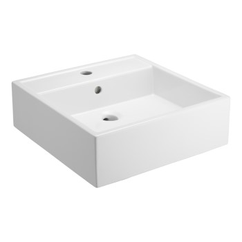 Rectangle Vessel with Back Deck and Single Hole Faucet Deck