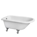 Traditional Freestanding Clawfoot Tub, No Faucet Holes