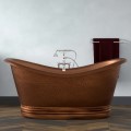 Double Slipper Copper Tub, Rolled Rim, Beaded Base