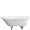 Cast-iron bath with chrome claw feet