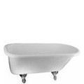 Cast-iron bath with chrome claw feet