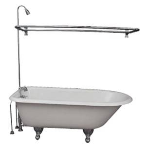 Clawfoot Tub with Shower & Shower Rod