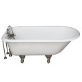 End Drain Cast Iron Tub With Rolled Rim, Faucet Holes