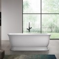 Oval Bath with Thin Rim, Curving Sides, Pedestal Base