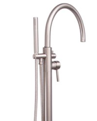 Curving Spout Spout, Floor Mount Tub Faucet, Round Design