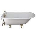 End Drain Cast Iron Tub With Rolled Rim, Faucet Holes