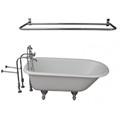 Freestanding Faucets, Hand Shower, Shower Rod, Clawfoot in Satin Nickel