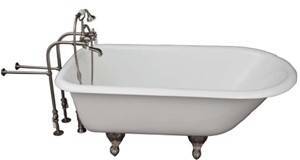 Freestanding Faucets, Hand Shower, Clawfoot in Satin Nickel