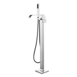 Square Style Floor Mount Tub Filler, Lever Handle