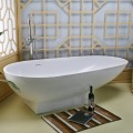 Freestanding Tub with Egg Shape, Modern Rectangle Base