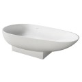Oval Bath with One Backrest Wider than the 2nd, Slotted Overflow