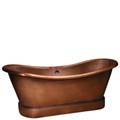 Copper Oval Double Slipper Copper Tub
