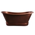 Copper Oval Double Slipper Copper Tub