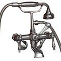 Wall Tub Filler with Traditional Lever Handles, Hand Shower