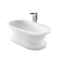 Corinne with Modern Freestanding Tub Filler, Continuous Rolled Rim