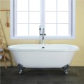 Duet Bath Double Roll Top Tub with Freestanding Faucet