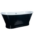 Cast Iron Double Roll Top Tub with Black Metal Skirt