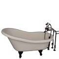 Biscuit Slipper Bathtub with Freestanding Tub Filler