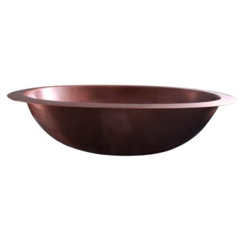 Copper Oval Sink with Flat Rim