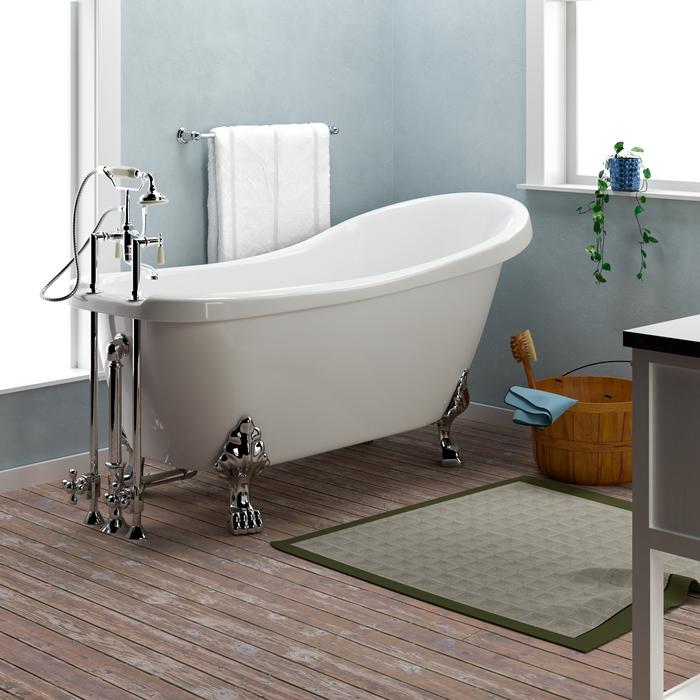 Foster with Drain and Deck Mounted Faucets Installed