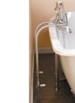 Shut-off Valves, Lever Handles, Telephone Style Hand Shower Craddle, Floormount Tub Filler