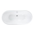 Oval Bath, Center-Side Drain, Rolled Rim