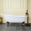 White Slipper Bath with Raised Backrest