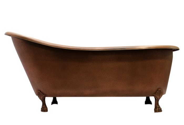 Copper Slipper, Clawfoot Tub with Hammered Finish