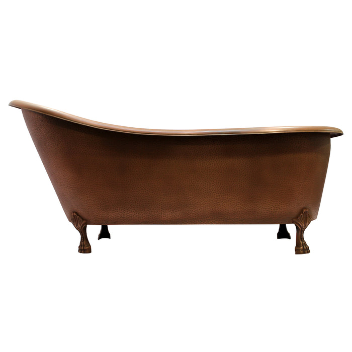 Copper Slipper, Clawfoot Tub with Hammered Finish